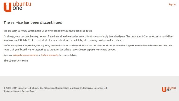 Ubuntu One : File Service Shutdown